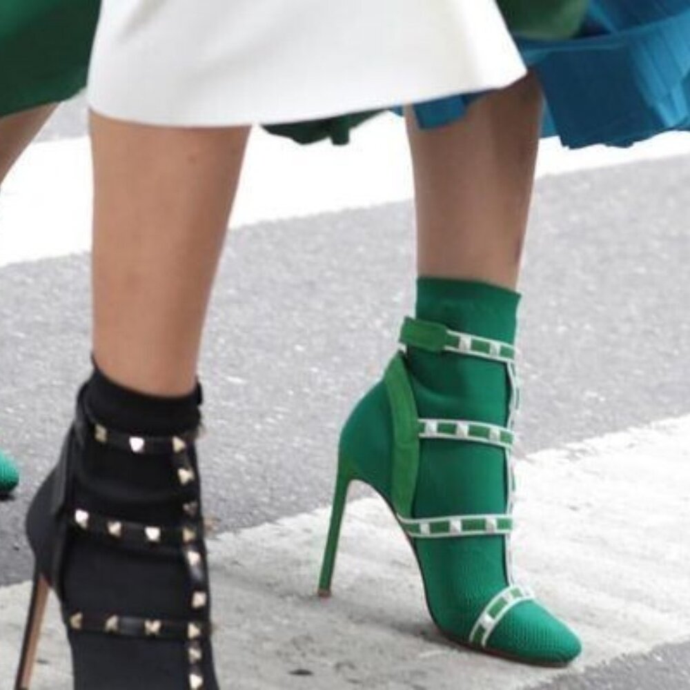 Valentino Garavini sexy Green White Booties high heel boots